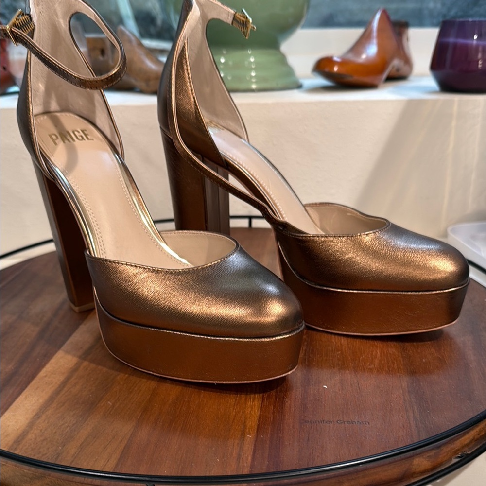 PAIGE Molly Platform Ankle Strap Platform Pump